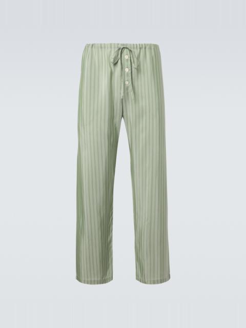 BODE Sylvan striped silk straight pants