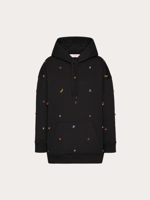 Valentino EMBROIDERED JERSEY SWEATSHIRT