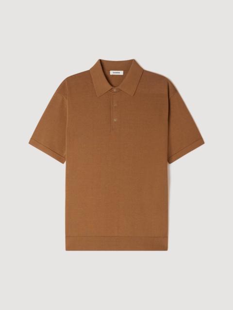 Sandro COTTON AND SILK POLO SHIRT