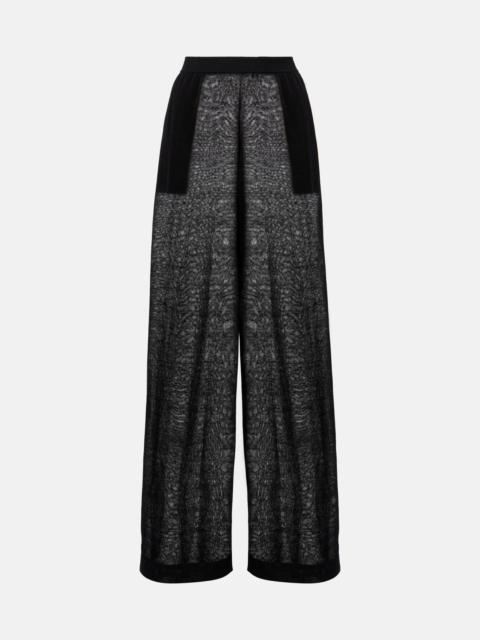 Alaïa Sheer linen and silk wide-leg pants