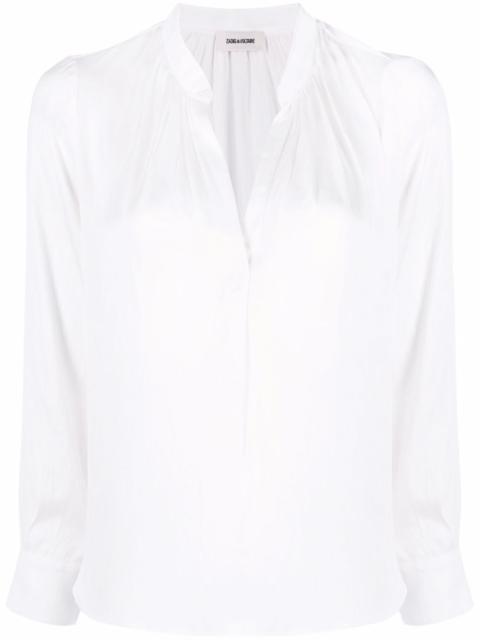 Zadig & Voltaire V-neck satin-finish blouse
