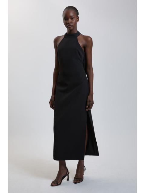 KAREN MILLEN Petite Soft Tailored Halter Neck Open Back Maxi Dress