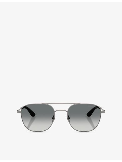 GIORGIO ARMANI AR6178 Pillow-Frame Metal Sunglasses