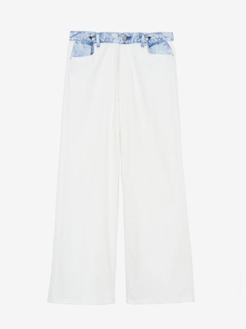 The Frankie Shop Hayla Contrast Denim Pants - Off White/Blue