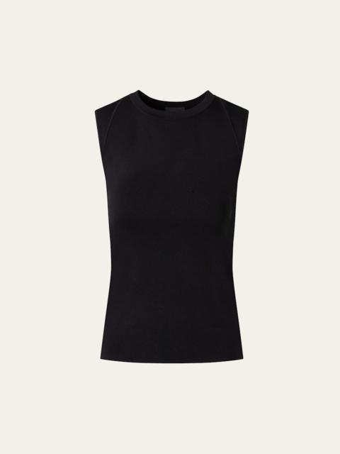 AKRIS Sleeveless Fitted Silk Stretch Knit Top