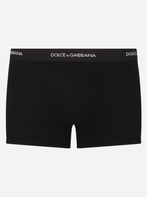 Ribbed cotton boxers