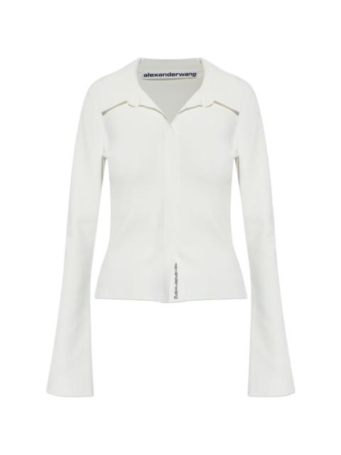 Alexander Wang polo-collar long-sleeve blouse