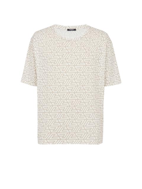 Cotton T-shirt with printed pyramid monogram