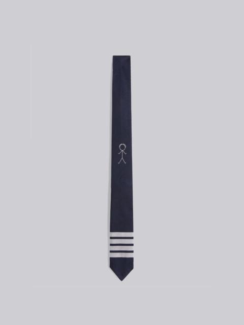 Thom Browne Navy Silk Jacquard Mr.thom Icon 4-Bar Tie