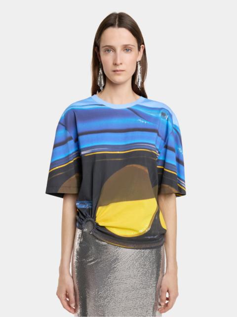 rabanne PIERCING TEE-SHIRT "FAST CARS" IN JERSEY