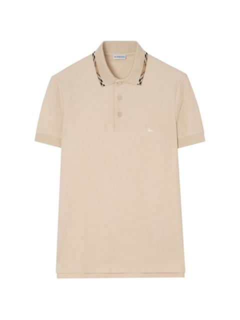 Burberry Check trim cotton polo shirt