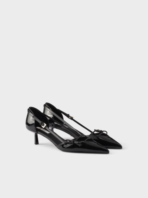 Prada Open side patent leather pumps