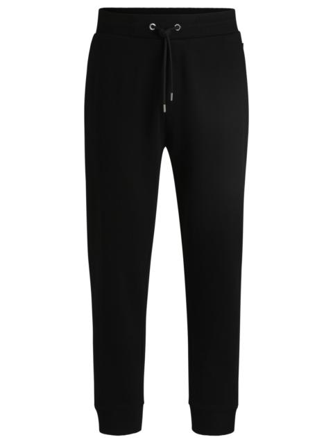 BOSS MERCERIZED-COTTON TRACKSUIT BOTTOMS WITH STRIPE WAISTBAND