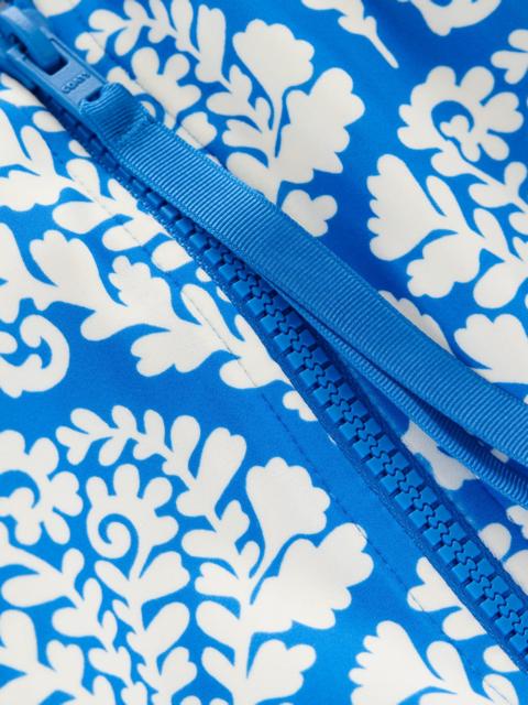 BODEN Sporty High Neck Swimsuit-Bright Blue, Blossomy