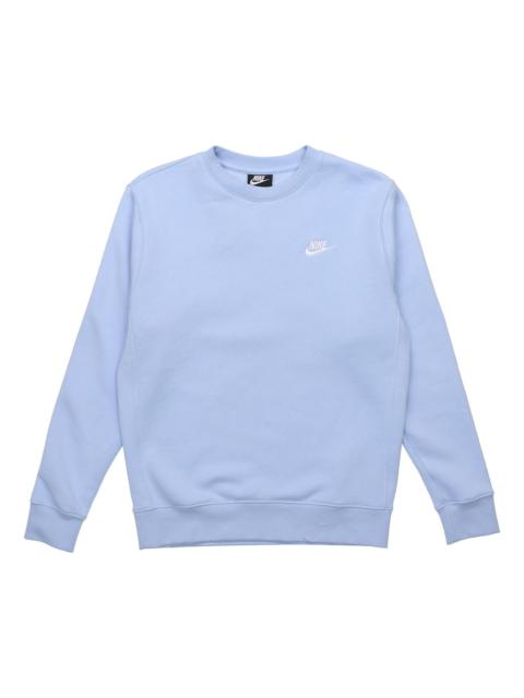 Nike Nike Athleisure Casual Sports Fleece Lined Round Neck Pullover Blue BV2663-436