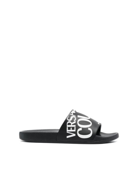 VERSACE JEANS COUTURE logo-print moulded-footbed slides