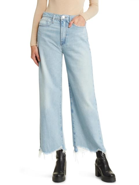 Le Jane Wide Leg Frayed Crop Jeans