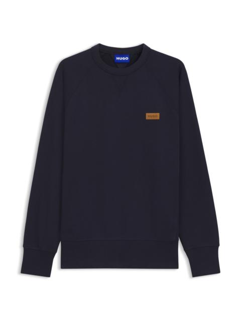 HUGO COTTON-TERRY SWEATSHIRT WITH LOGO BADGE