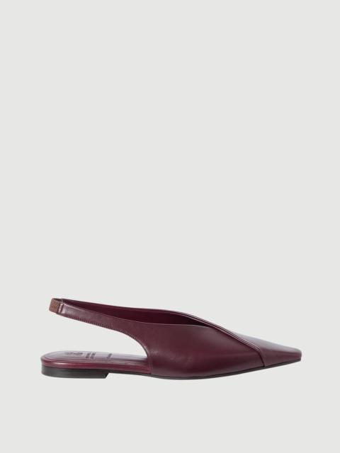 Brunello Cucinelli Calfiskin slingback flats