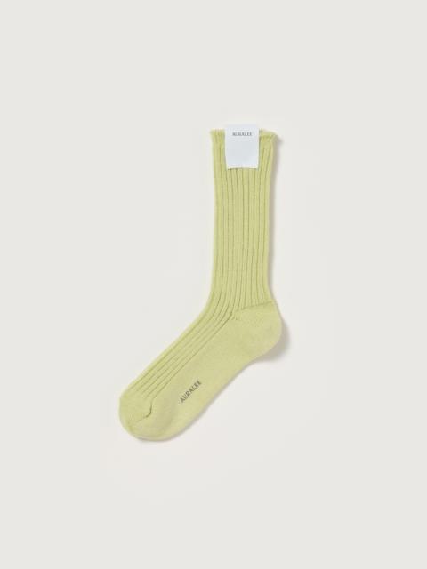 AURALEE COTTON WOOL LOW GAUGE SOCKS