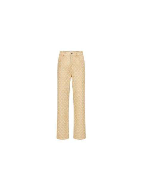 Marine Serre FADED MOON DENIM BARREL JEANS (DARK BEIGE)