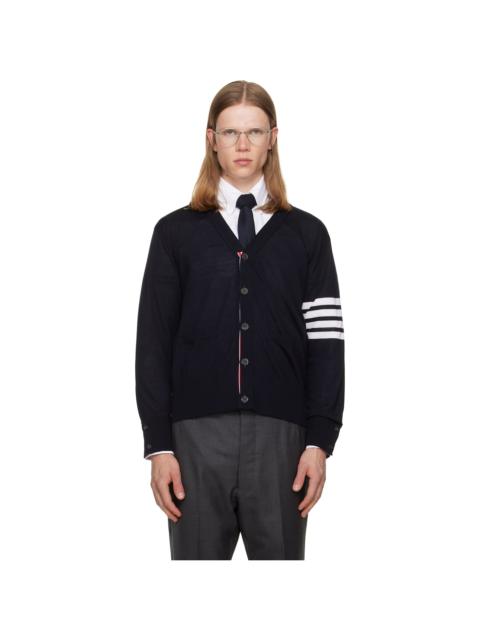 Thom Browne Navy Merino Wool 4-Bar Classic Cardigan