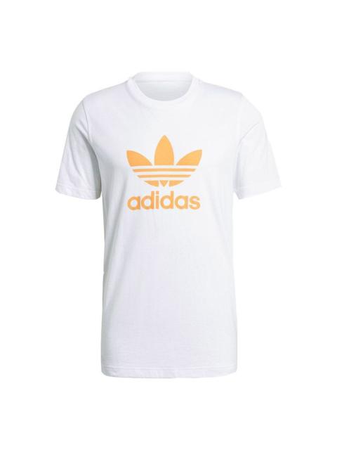 adidas Originals Classics Trefoil Tee 'White Solar Orange' GN3486