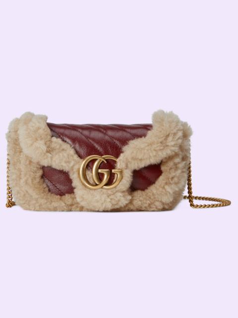 GUCCI GG Marmont super mini bag with wool trim