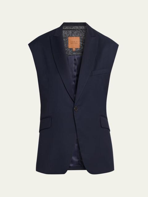 JAMIE HALLER The Vested Sleeveless Single-Breasted Blazer