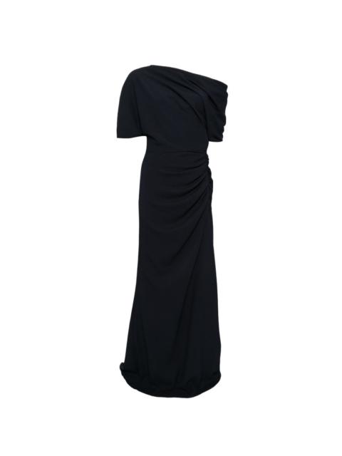 AMSALE pebble crepe slouch maxi dress