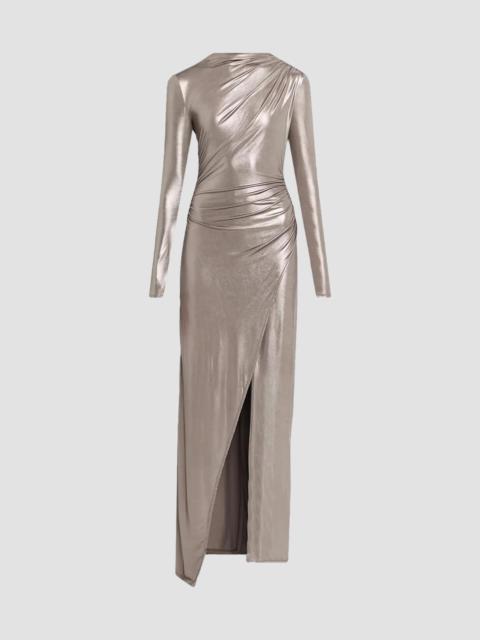 LAPOINTE Women's Coated Jersey Draped Gown - Steel
