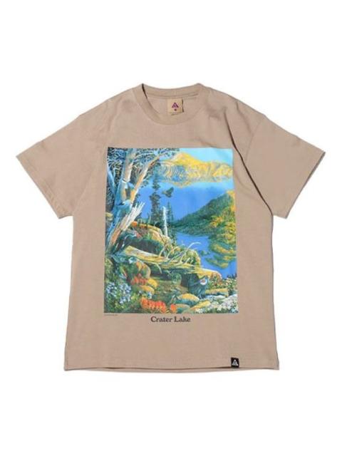 Nike Nike ACG 크레터 호수 스포츠 인쇄 본 둥근 목 짧은 소매 Khaki DA4878-247