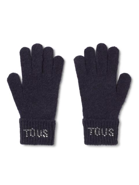 TOUS Navy blue gloves TOUS Crystal