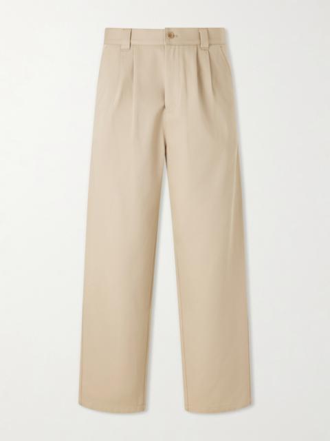 A.P.C. Ricky Straight-Leg Pleated Organic Cotton Trousers