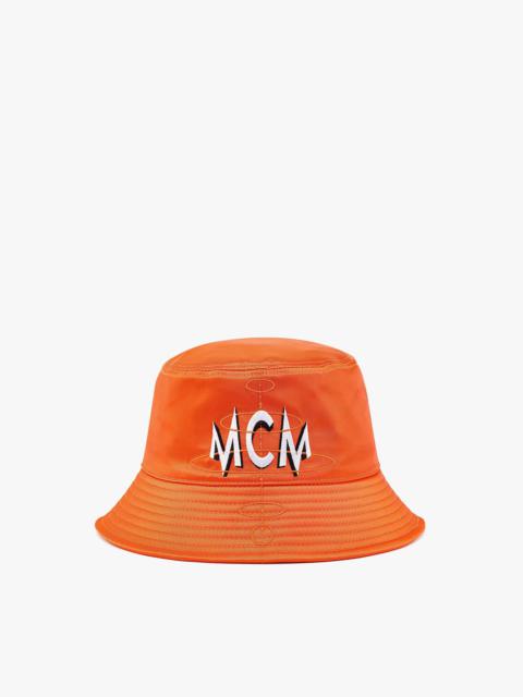 MCM Logo Embroidery Bucket Hat in Nylon Twill