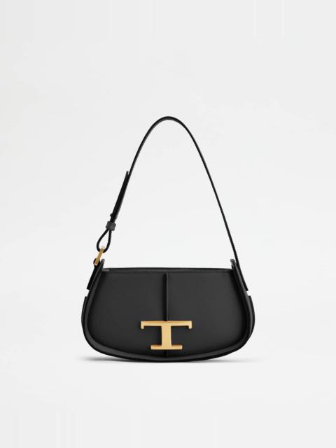 Tod's T TIMELESS SHOULDER BAG IN LEATHER MICRO - BLACK