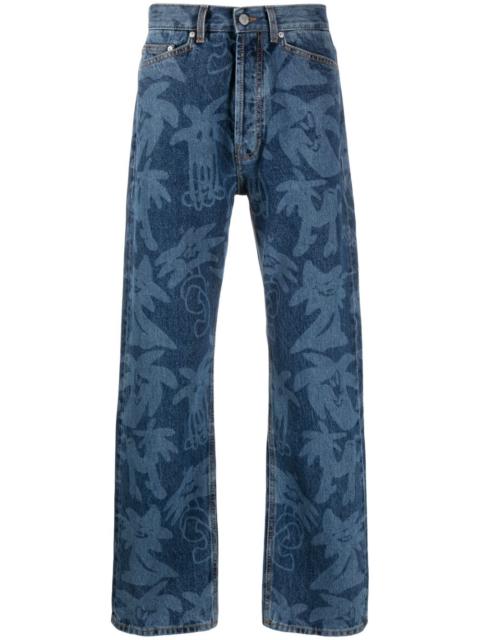 Palm Angels Palmity palm tree-print jeans