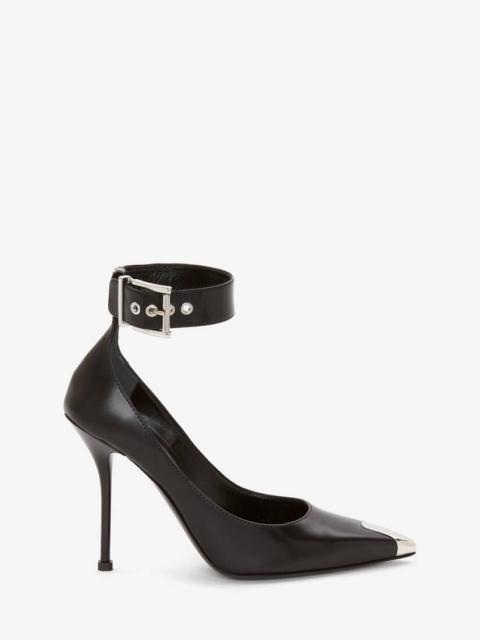 Alexander McQueen Women's Punk Ankle Strap Pump in Black/silver