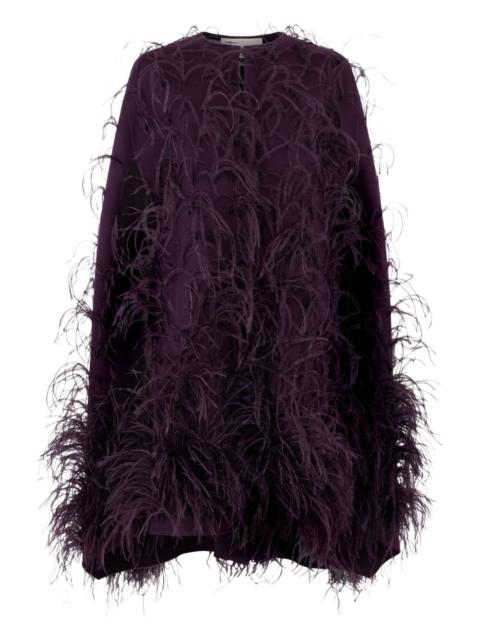Valentino feather-detailing cape
