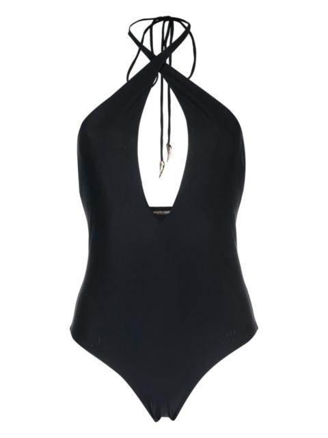 Roberto Cavalli halterneck cut-out swimsuit