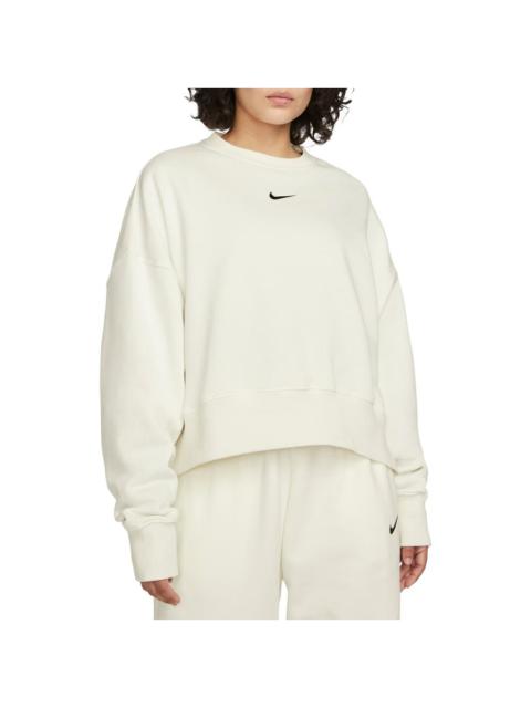 Nike Phoenix Fleece Crewneck Sweatshirt in Sail/black at Nordstrom