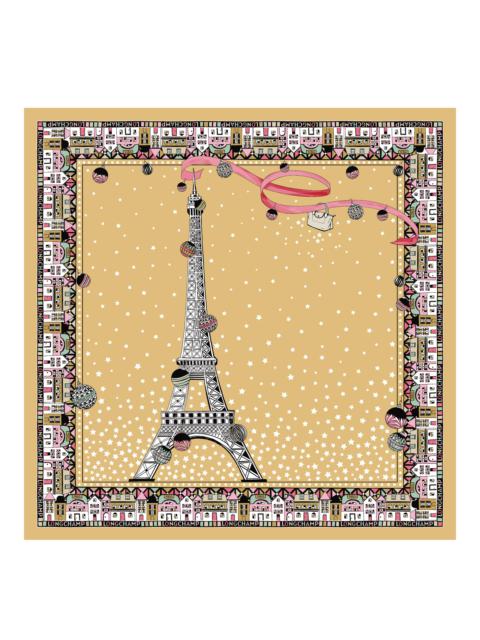 Longchamp Tour Eiffel Noël Longchamp Silk scarf 50 Wheat - Silk