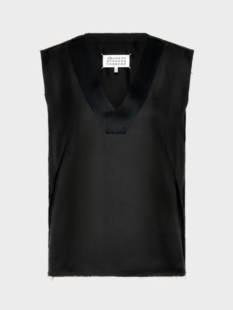 Maison Margiela Silk V-Neck Top