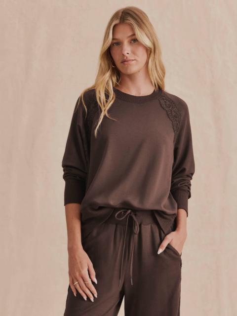 Splendid Supersoft Lace Trim Crewneck