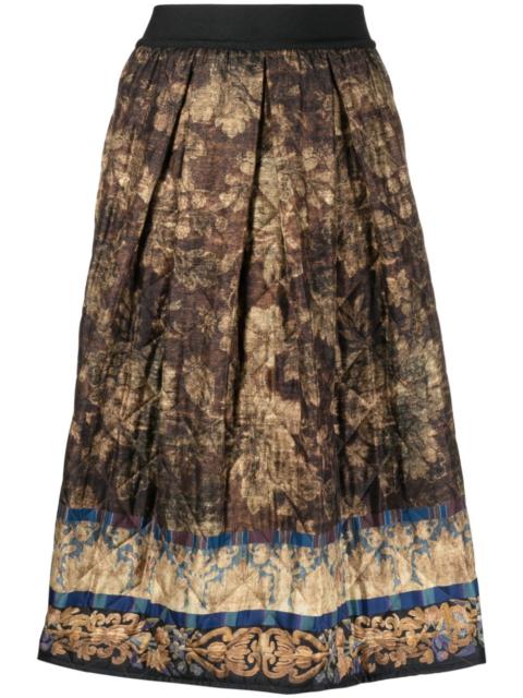 Pierre-Louis Mascia mix-print pleated midi skirt