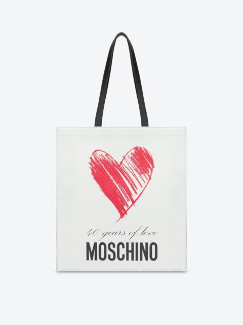 Moschino 40 YEARS OF LOVE NAPPA LEATHER SHOPPER