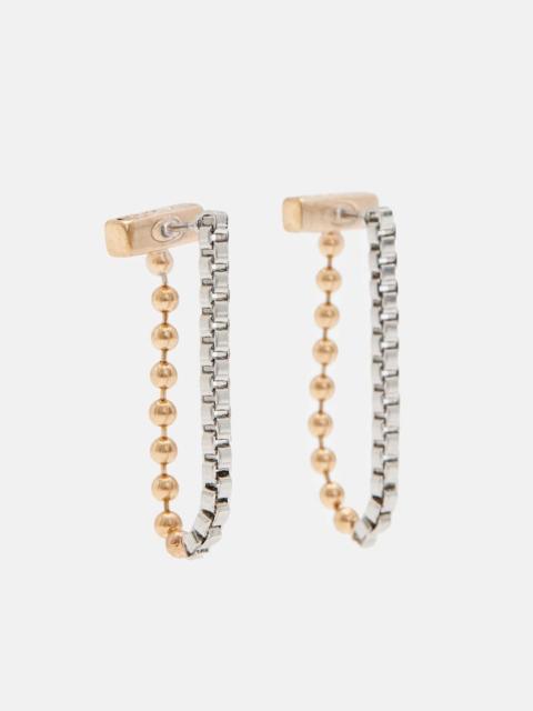 ALLSAINTS BOX CHAIN TWO TONE BALL EARRINGS