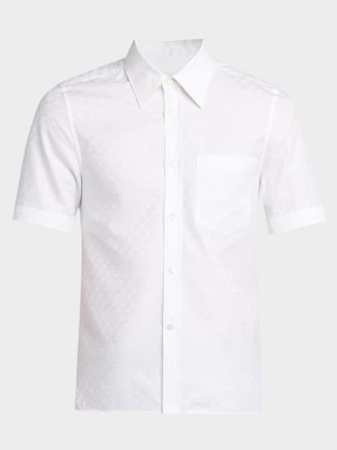 Alexander McQueen Men's Cotton Skull Jacquard Short-Sleeve Shirt