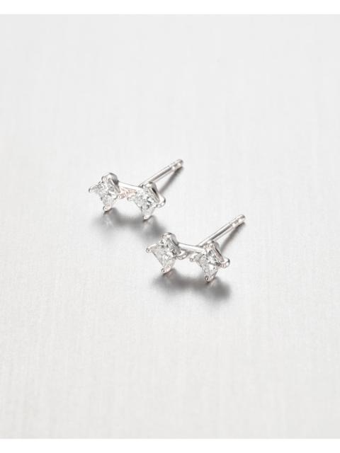 JENNY BIRD 14K Princess Cut Double Diamond Stud Earrings