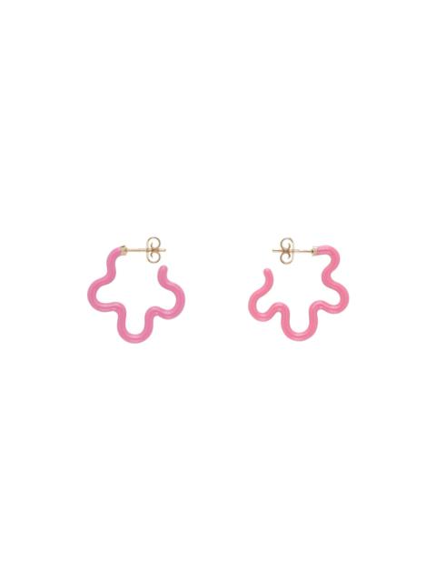 BEA BONGIASCA Pink 2 Tone Asymmetrical Flower Power Earrings